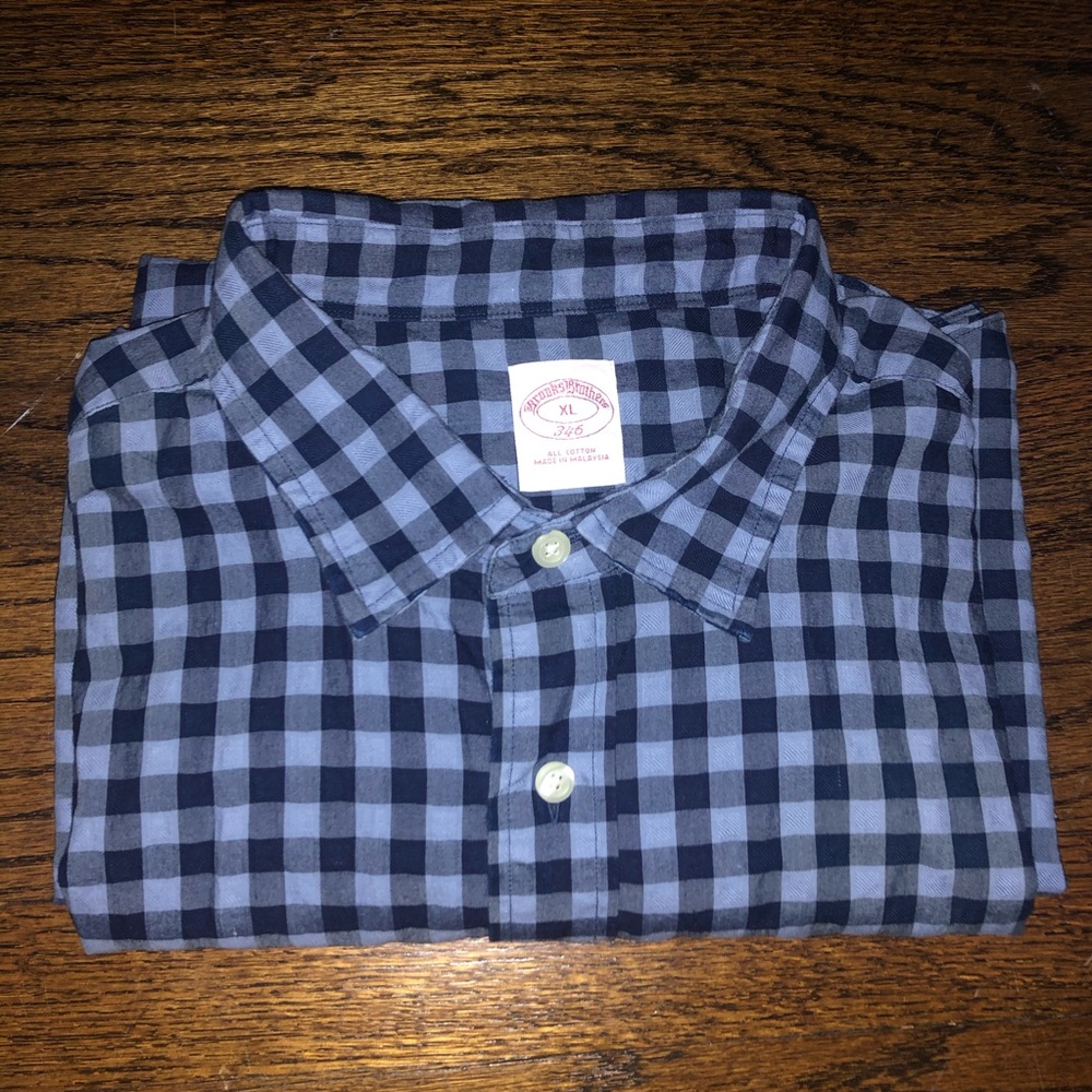 Brooks Brothers Gingham Short Sleeve Top